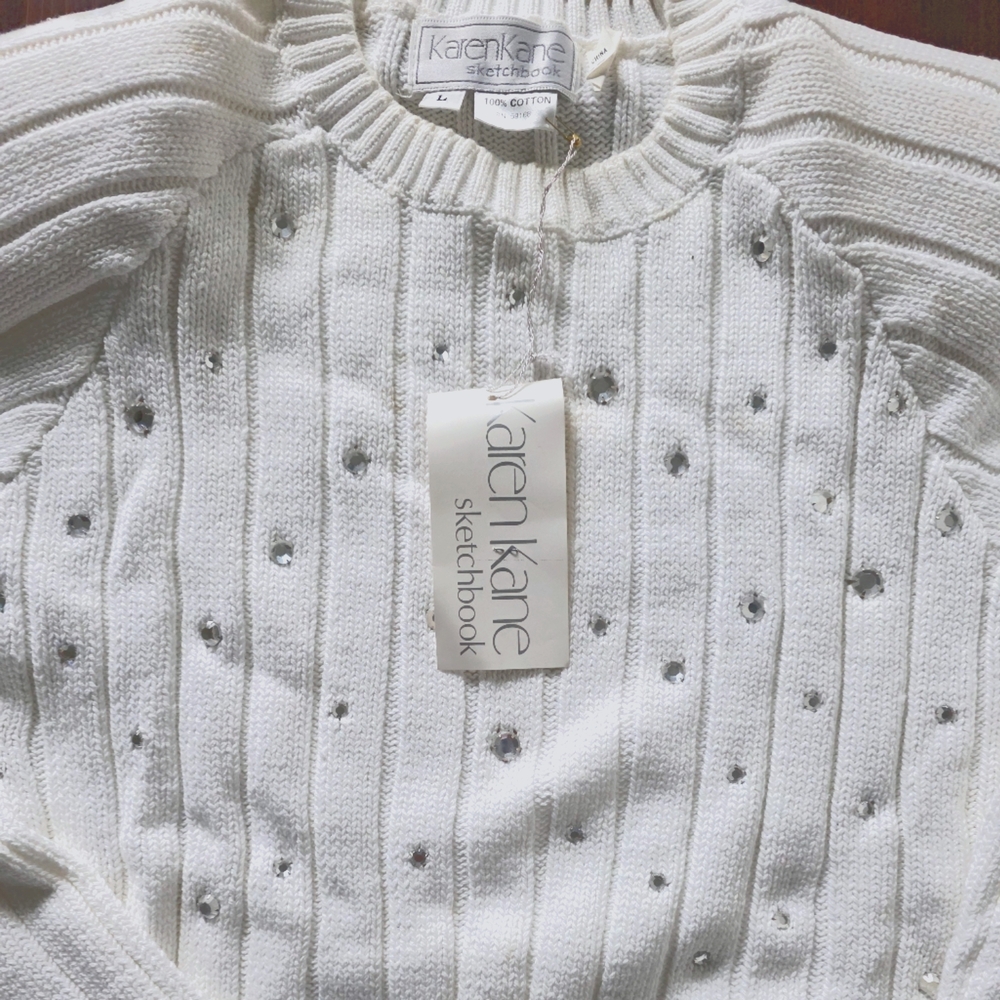VTG Karen Kane "Silver Lining" Embellished Sweater